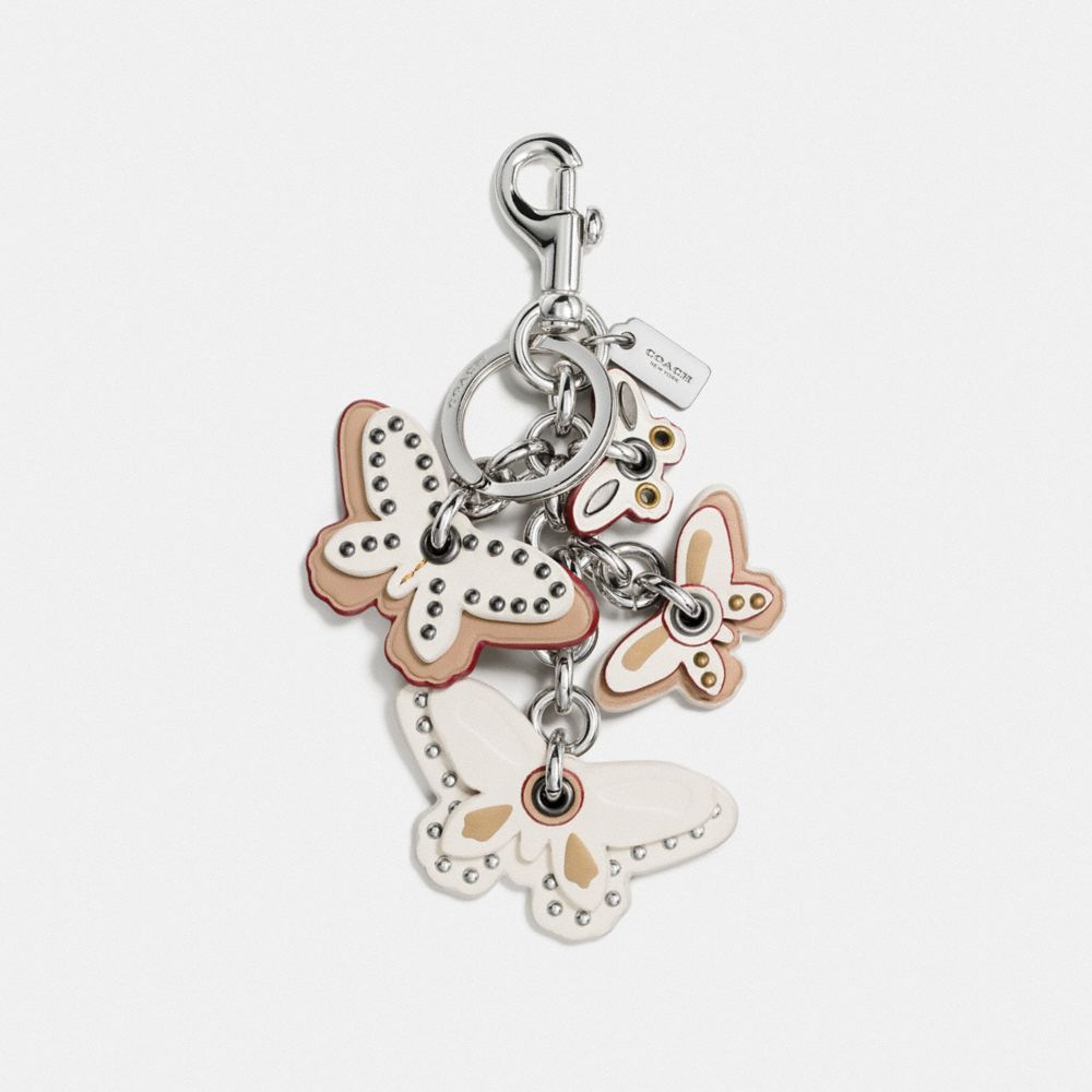 COACH F58997 Butterfly Mix Bag Charm SILVER/CHALK