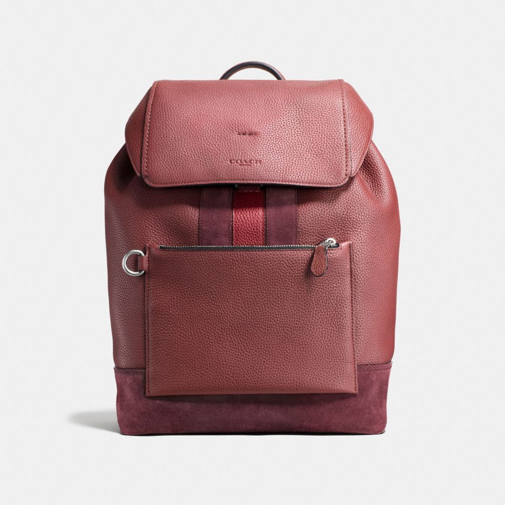 MANHATTAN BACKPACK - f59039 - DARK NICKEL/BRICK RED