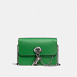 BOWERY CROSSBODY WITH REBEL CHARM - COACH f59095 - DARK GUNMETAL/GRASS GREEN