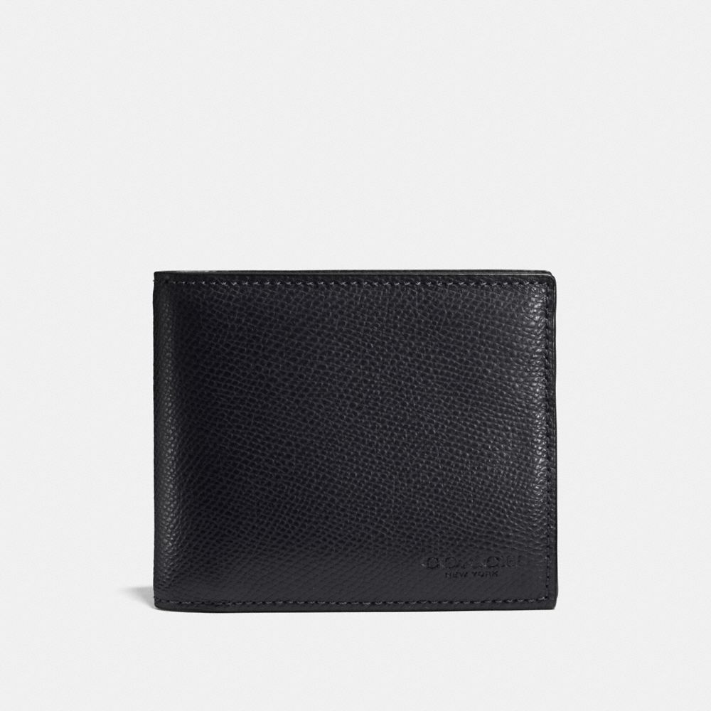 COMPACT ID IN CROSSGRAIN LEATHER - f59112 - MIDNIGHT NAVY