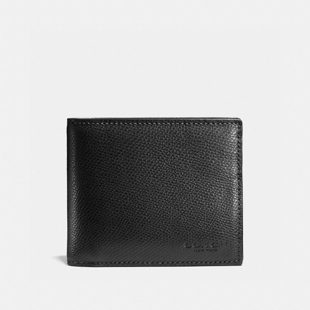 COACH f59112 COMPACT ID WALLET BLACK