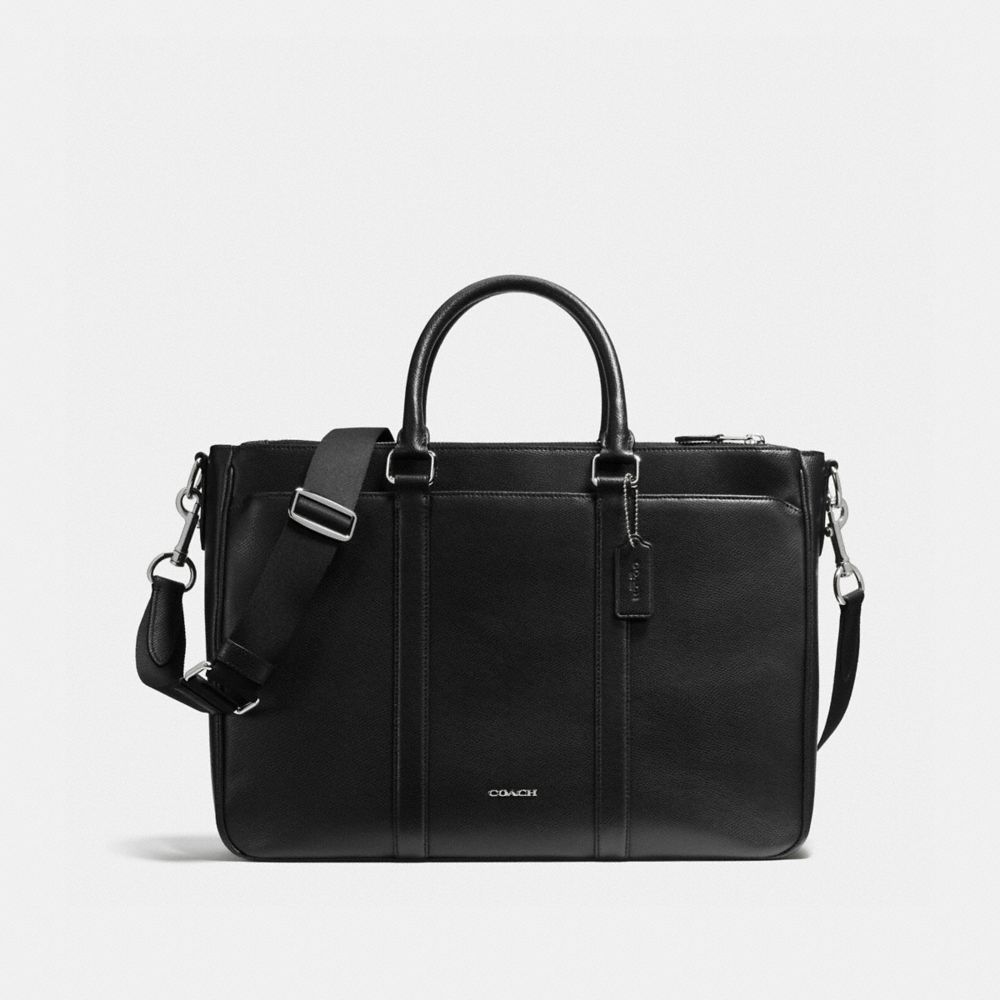 PERRY METROPOLITAN TOTE IN CROSSGRAIN LEATHER - f59141 - BLACK