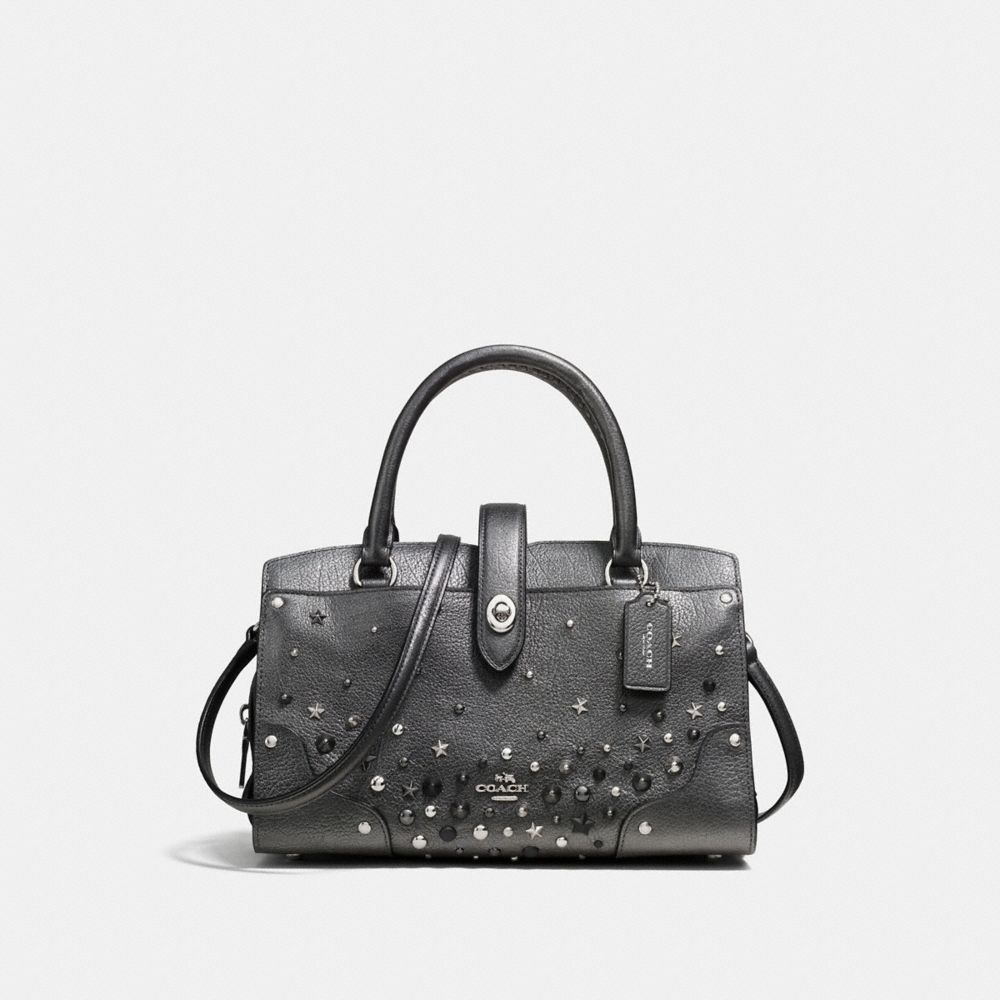 COACH MERCER SATCHEL 24 WITH STAR RIVETS - SILVER/METALLIC GRAPHITE - F59146