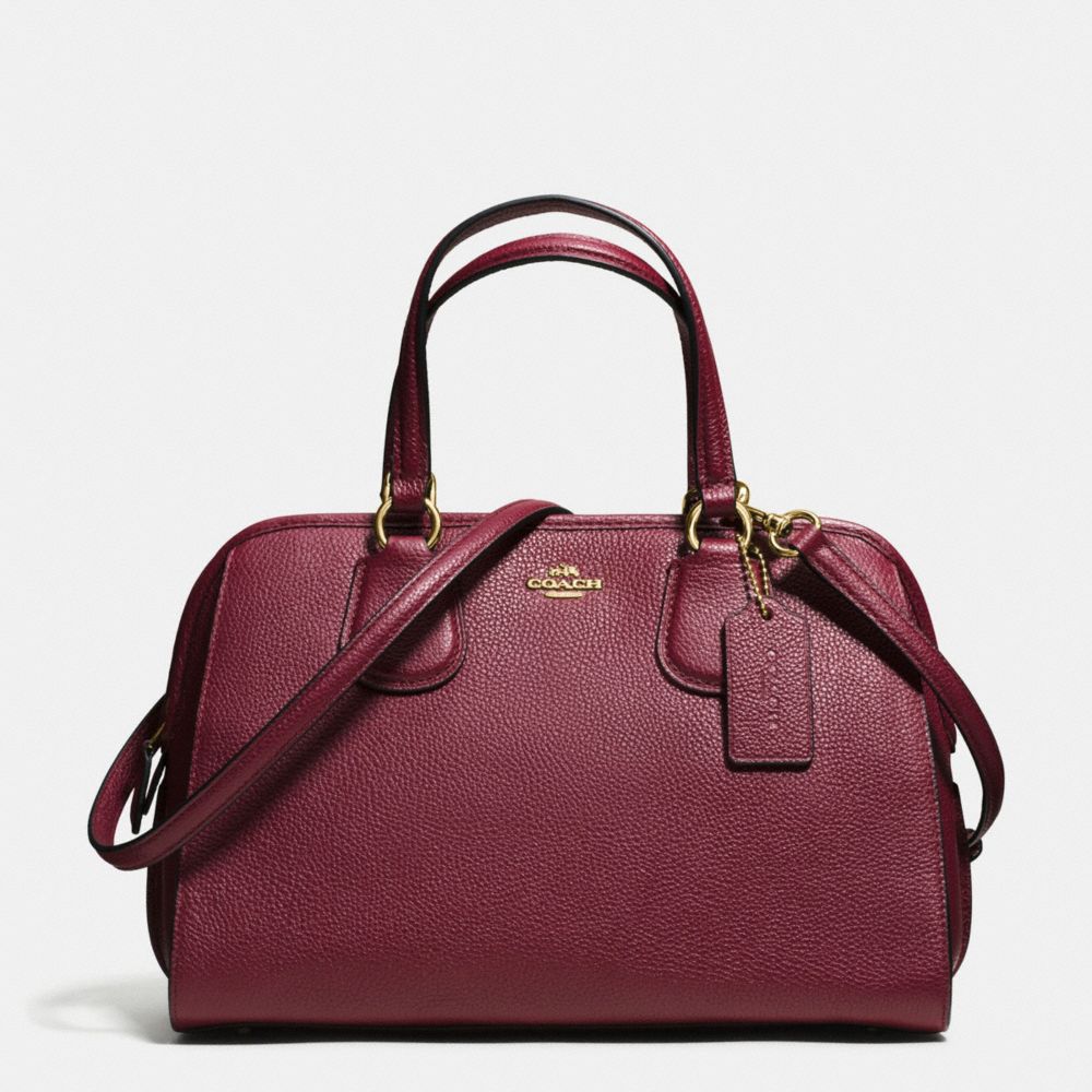 COACH NOLITA SATCHEL IN PEBBLE LEATHER - LIGHT GOLD/BURGUNDY - f59180