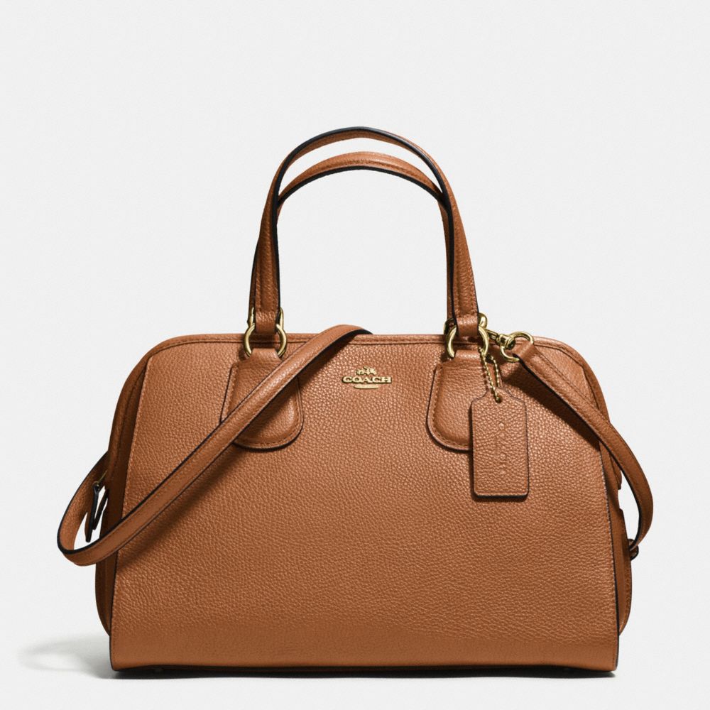 COACH F59180 NOLITA SATCHEL IN PEBBLE LEATHER LIGHT-GOLD/SADDLE