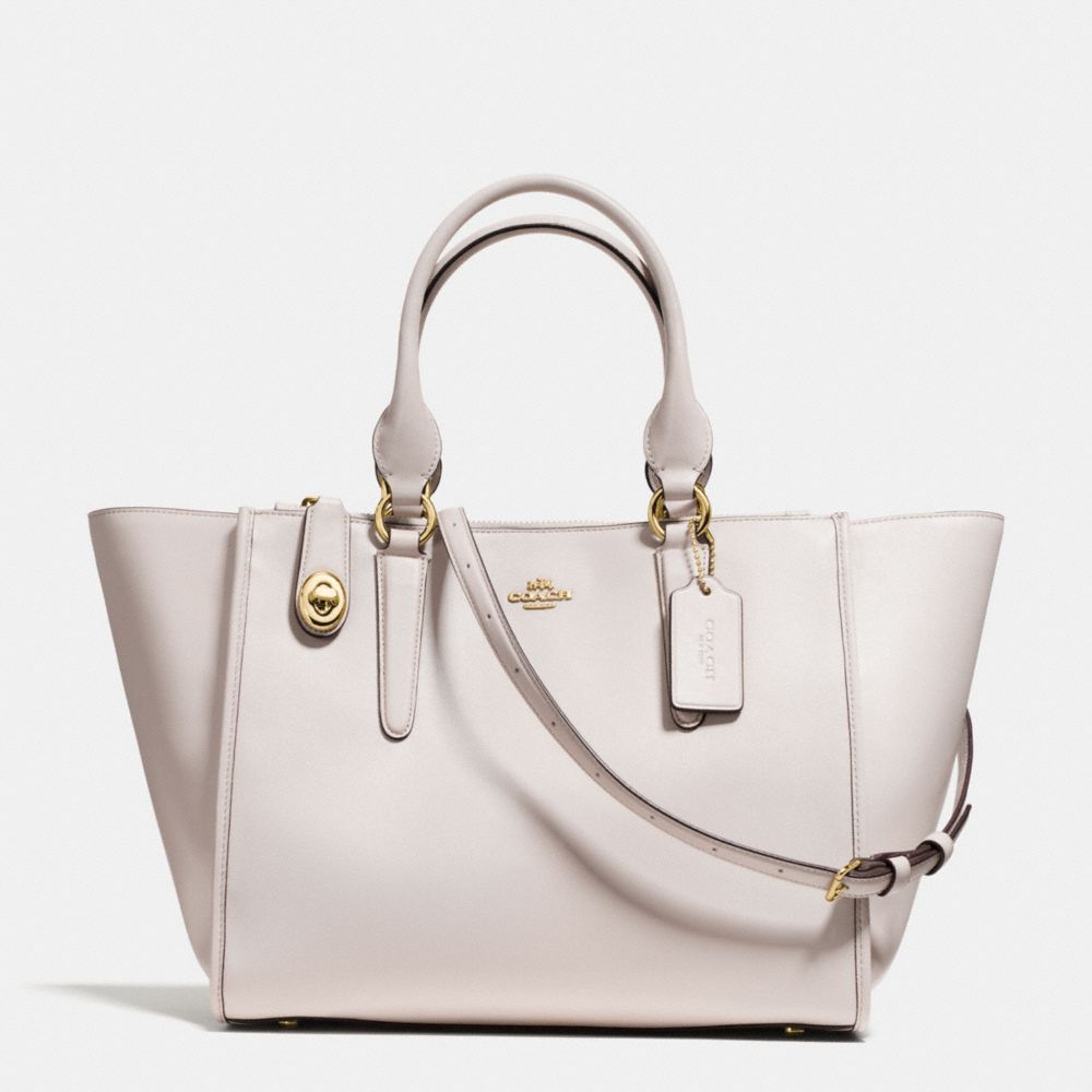 COACH F59183 Crosby Carryall In Smooth Leather LIGHT GOLD/CHALK