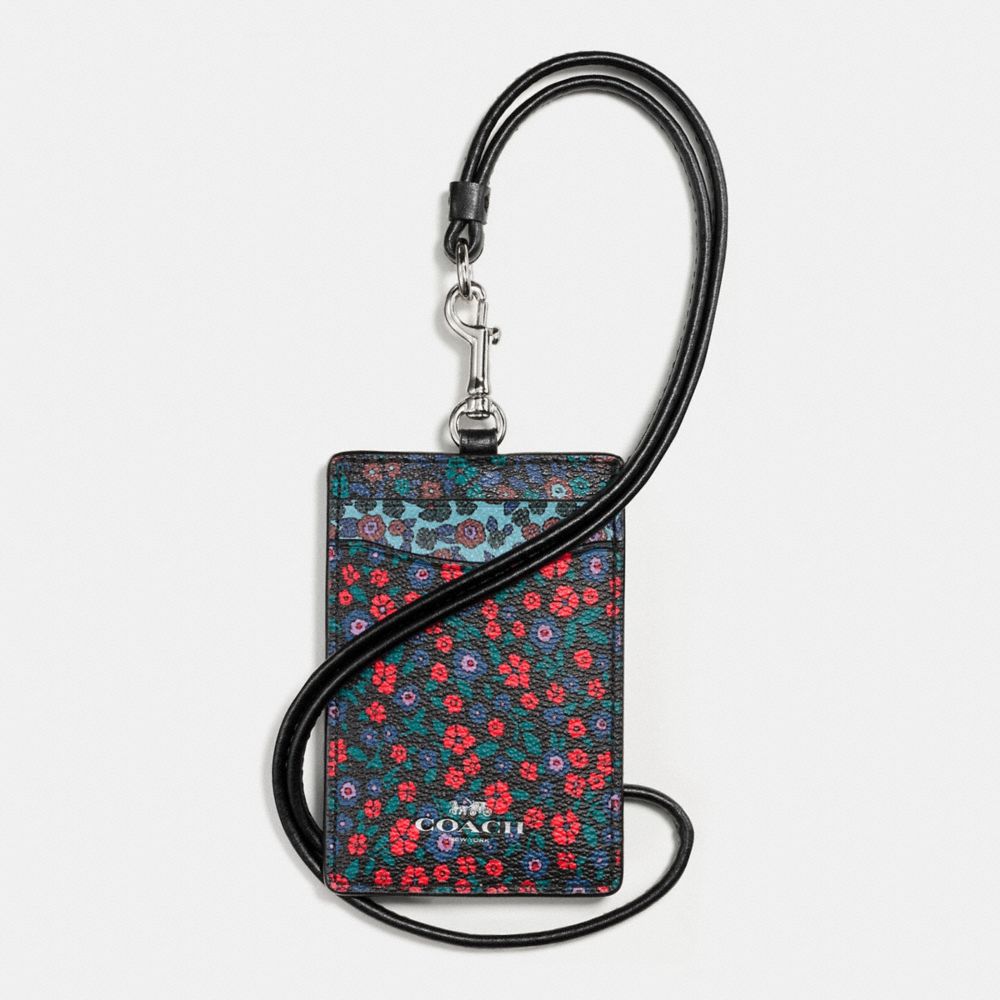 ID LANYARD IN RANCH FLORAL PRINT MIX COATED CANVAS - SILVER/MULTI - COACH F59228