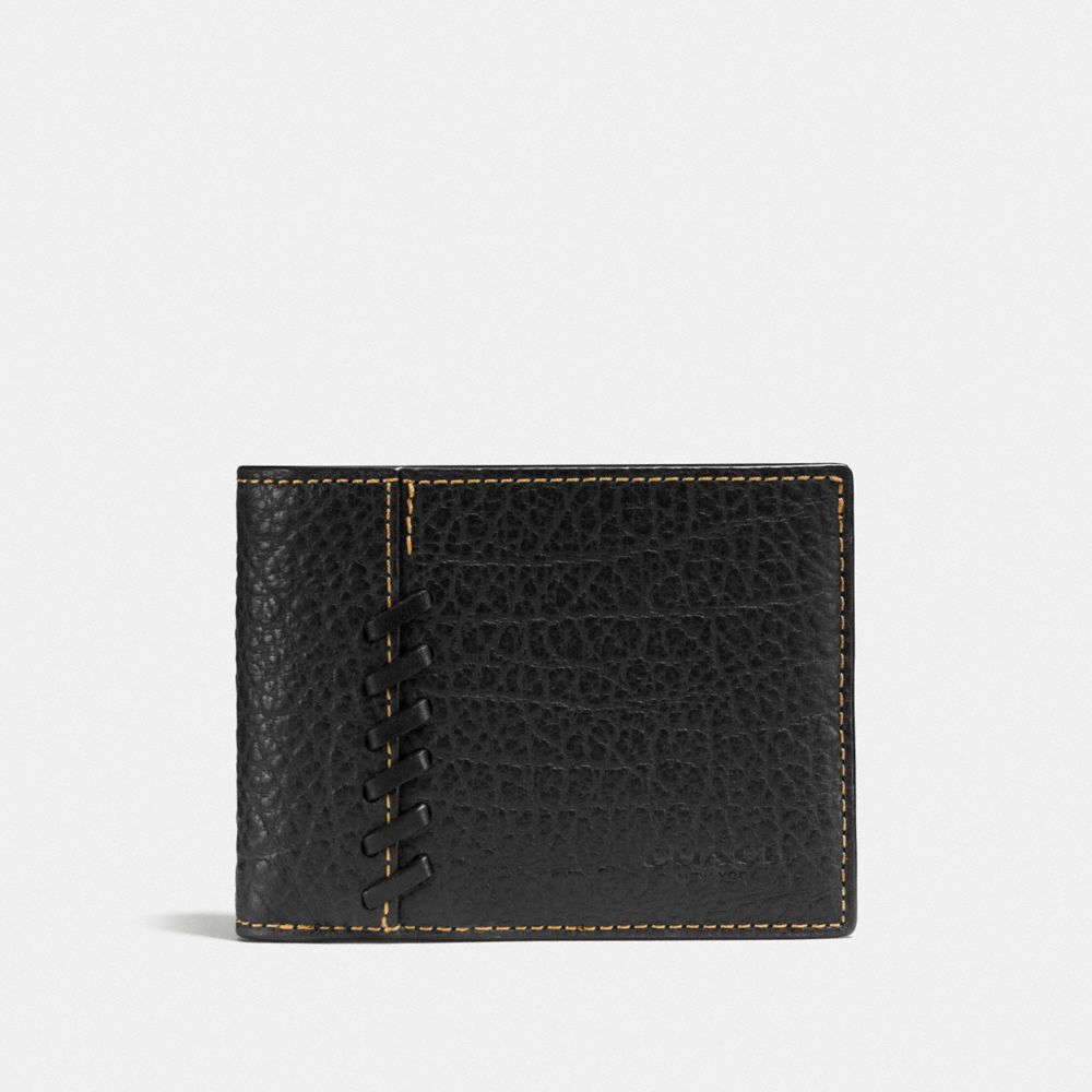 COACH RIP AND REPAIR SLIM BILLFOLD WALLET - BLACK - F59272