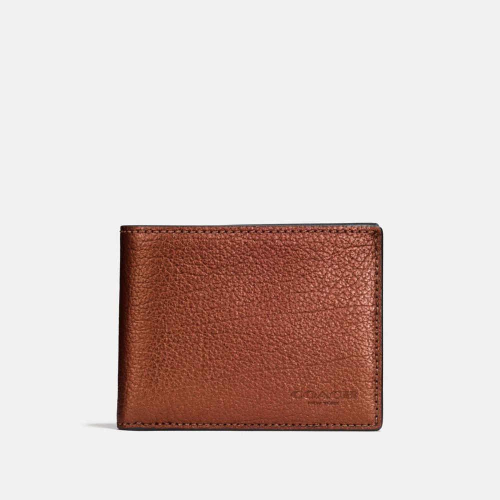 COACH F59275 SLIM BILLFOLD WALLET RUST-METALLIC