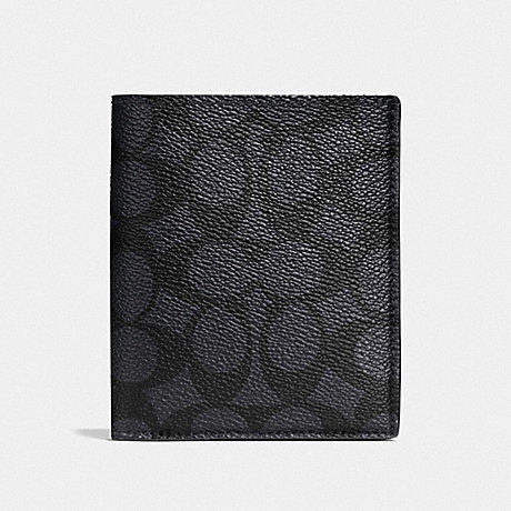 COACH SLIM COIN WALLET IN SIGNATURE CANVAS - CHARCOAL - F59283