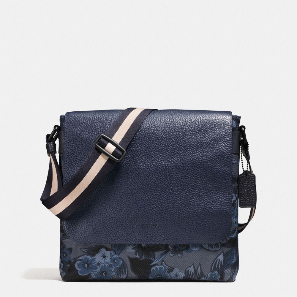 COACH CHARLES SMALL MESSENGER IN FLORAL HAWAIIAN PRINT CANVAS - BLUE HAWAIIAN FLORAL - f59301