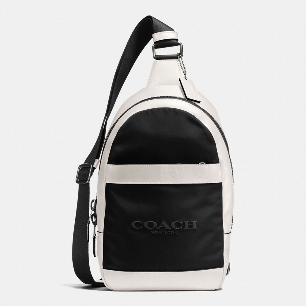 COACH F59320 Charles Pack In Nylon CHALK/BLACK