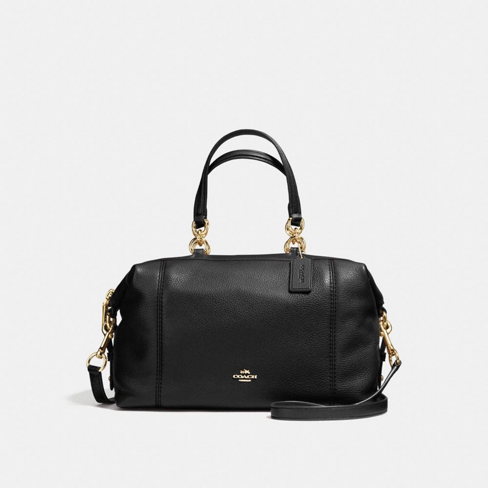 LENOX SATCHEL IN PEBBLE LEATHER - f59325 - IMITATION GOLD/BLACK