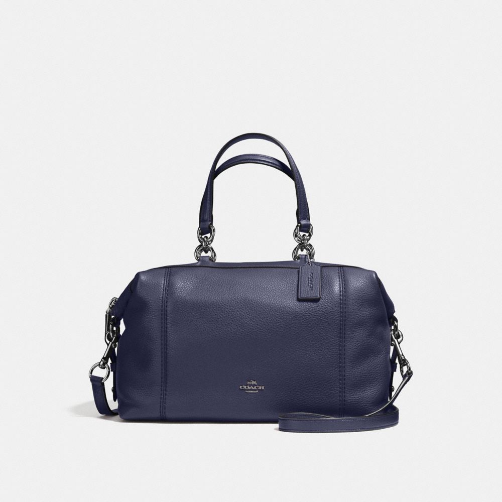 COACH LENOX SATCHEL IN PEBBLE LEATHER - ANTIQUE NICKEL/MIDNIGHT - F59325