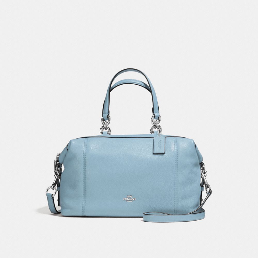 COACH LENOX SATCHEL IN PEBBLE LEATHER - SILVER/CORNFLOWER - f59325