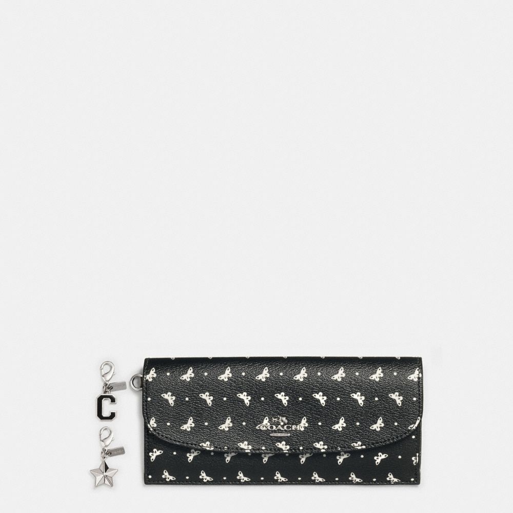 BOXED SOFT WALLET IN BUTTERFLY DOT PRINT COATED CANVAS - SILVER/BLACK/CHALK - COACH F59334