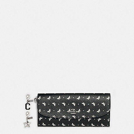 COACH BOXED SOFT WALLET IN BUTTERFLY DOT PRINT COATED CANVAS - SILVER/BLACK/CHALK - f59334