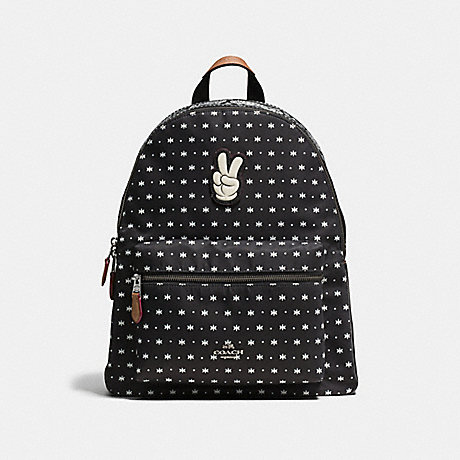 COACH f59358 CHARLIE BACKPACK IN BANDANA PRINT WITH MICKEY BLACK ANTIQUE NICKEL/BLACK