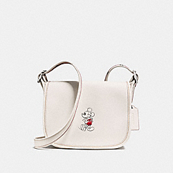 PATRICIA SADDLE 23 IN GLOVE CALF LEATHER WITH MICKEY - BLACK ANTIQUE NICKEL/CHALK - COACH F59359