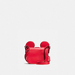 COACH F59369 - PATRICIA SADDLE IN GLOVE CALF LEATHER WITH MICKEY EARS BLACK ANTIQUE NICKEL/BRIGHT RED