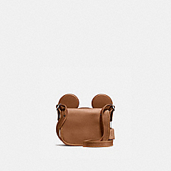 COACH F59369 Patricia Saddle In Glove Calf Leather With Mickey Ears ANTIQUE NICKEL/SADDLE