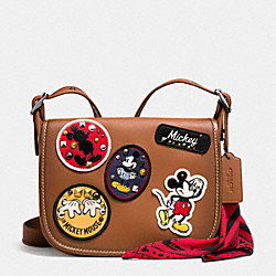 COACH F59373 Patricia Saddle 23 In Glove Calf Leather With Mickey Patches QB/SADDLE MULTI