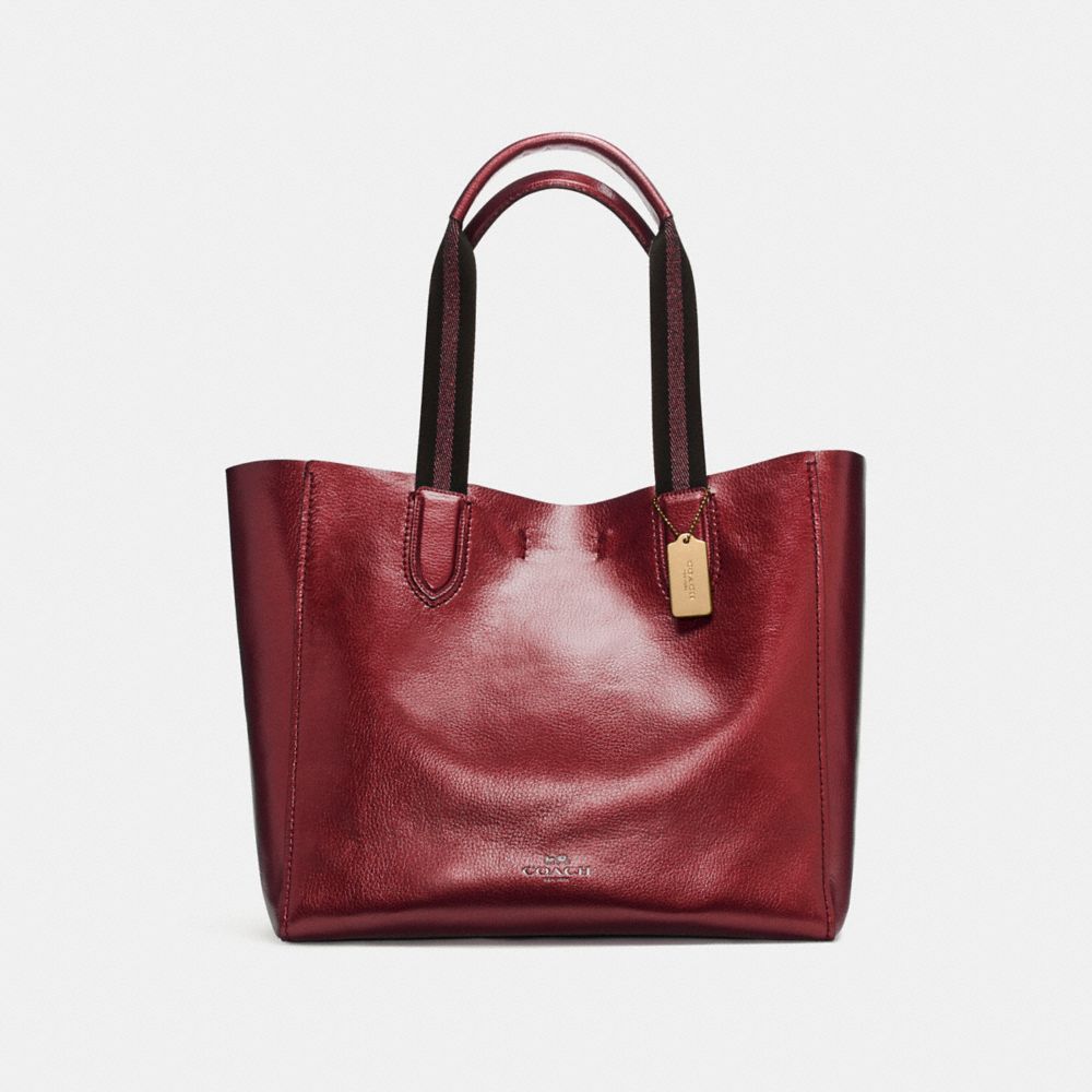 COACH F59388 LARGE DERBY TOTE LIGHT-GOLD/METALLIC-CHERRY