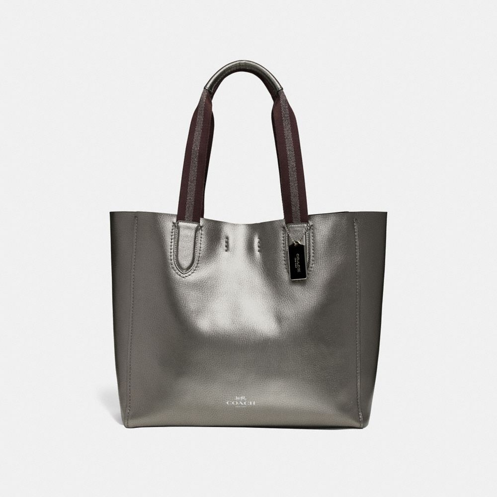 COACH LARGE DERBY TOTE - GUNMETAL/SILVER - F59388