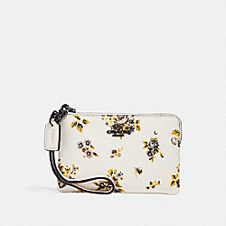 SMALL WRISTLET WITH PRAIRIE PRINT - COACH f59389 - PRAIRIE PRINT CHALK/DARK GUNMETAL