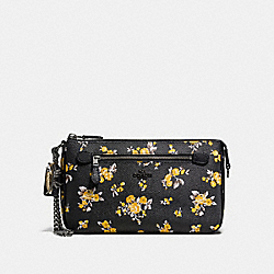 NOLITA WRISTLET 24 WITH PRAIRIE PRINT - COACH f59391 - PRAIRIE PRINT BLACK/DARK GUNMETAL
