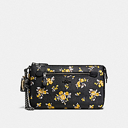 NOLITA WRISTLET 24 WITH PRAIRIE PRINT - PRAIRIE PRINT BLACK/DARK GUNMETAL - COACH F59391