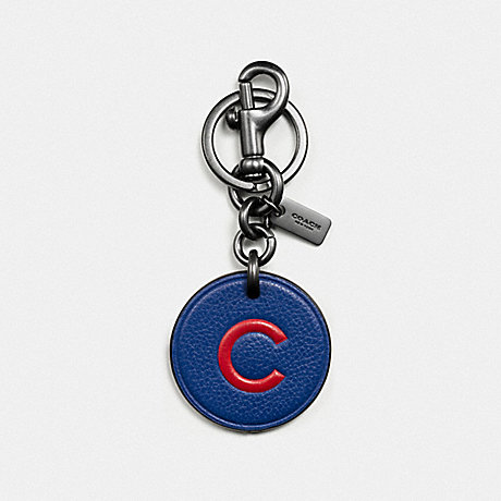 COACH MLB KEY FOB IN LEATHER - CHI CUBS - f59409