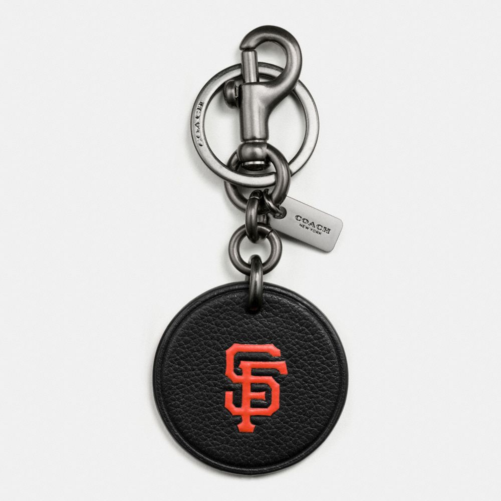 COACH f59409 MLB KEY FOB IN LEATHER SF GIANTS