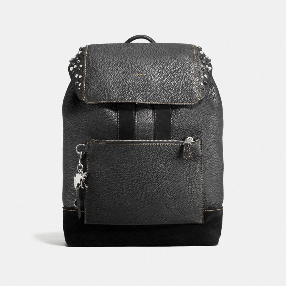 COACH F59416 Manhattan Backpack With Studs BLACK/DARK NICKEL