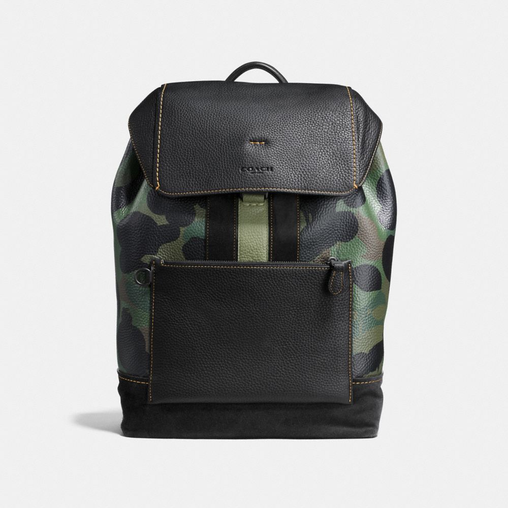 COACH F59417 Manhattan Backpack With Wild Beast Print MILITARY WILD BEAST/BLACK/BLACK