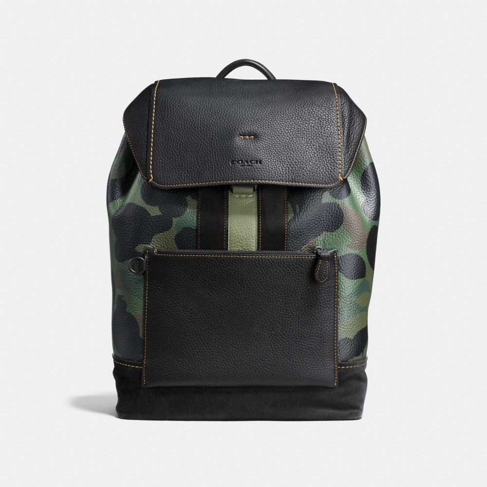 MANHATTAN BACKPACK WITH WILD BEAST PRINT - MILITARY WILD BEAST/BLACK/BLACK - COACH F59417