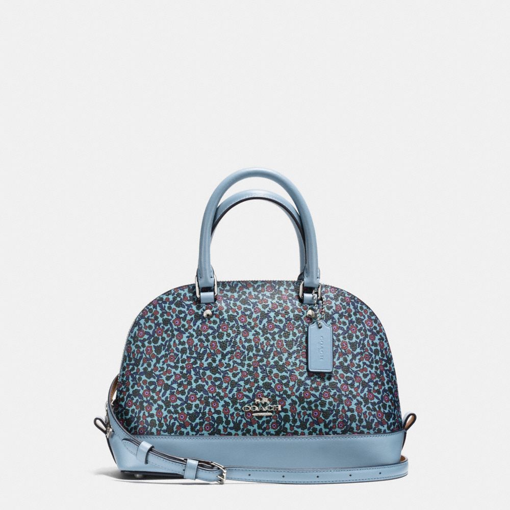 MINI SIERRA SATCHEL IN RANCH FLORAL PRINT COATED CANVAS - f59443 - SILVER/MIST