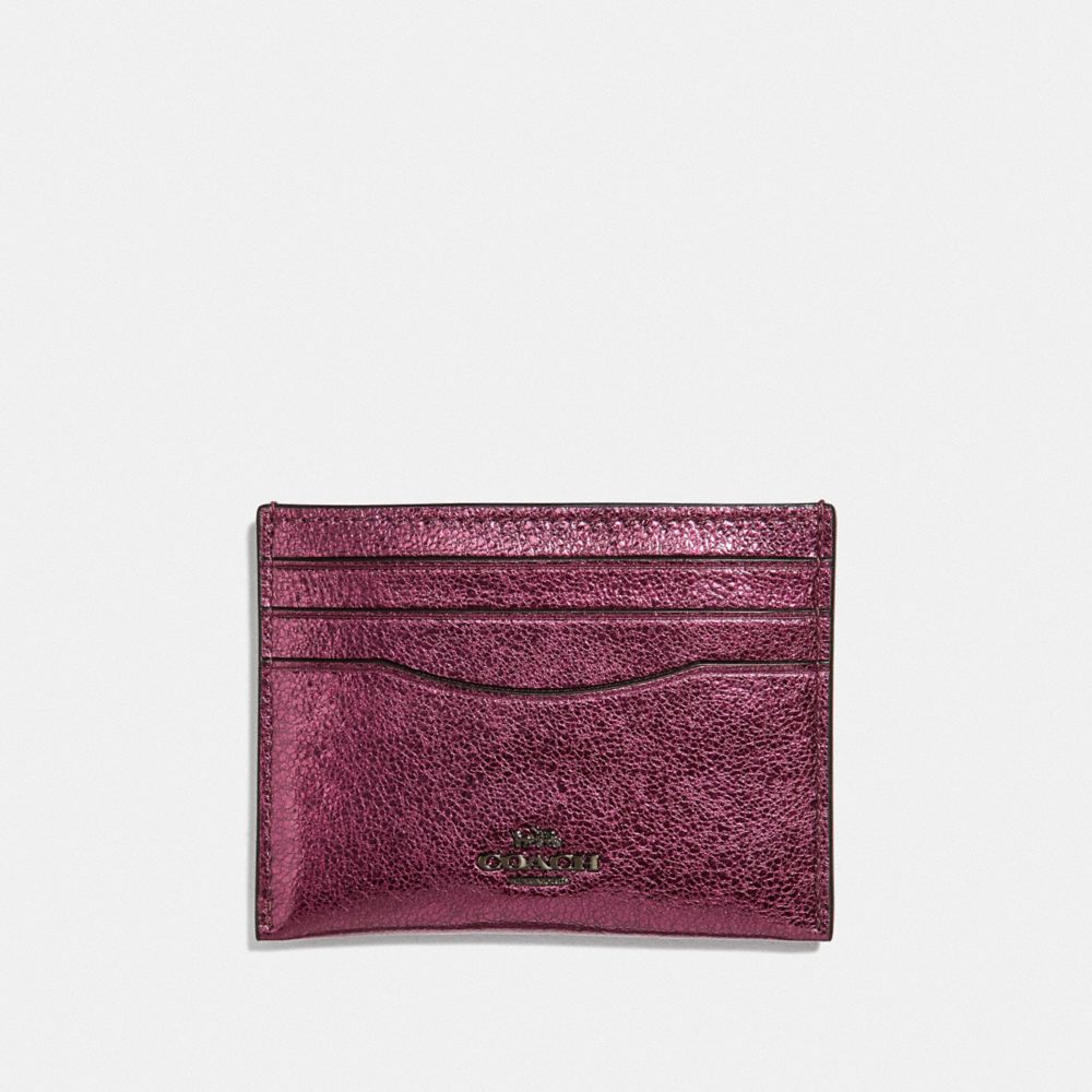 COACH F59462 - CARD CASE METALLIC BERRY/GUNMETAL