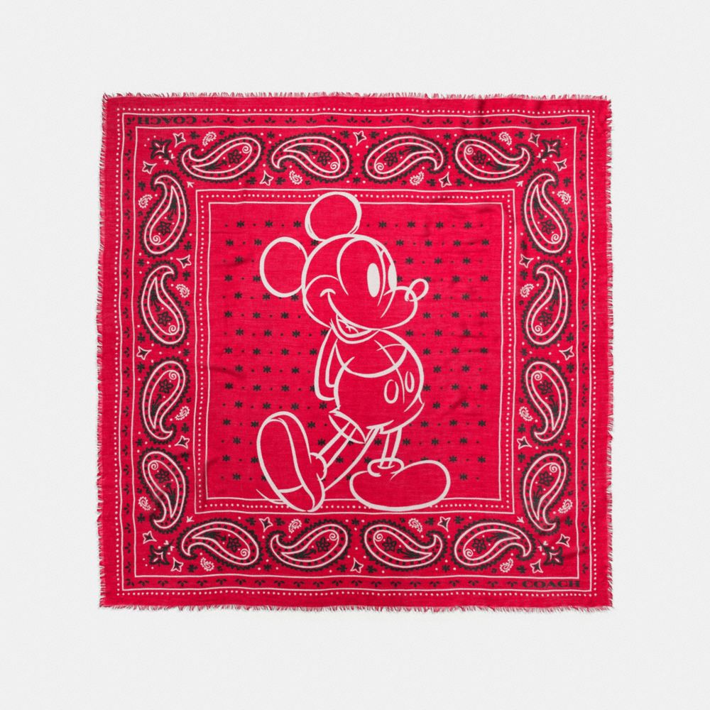 COACH F59464 MICKEY PRAIRIE BANDANA OVERSIZED SQUARE SCARF RED