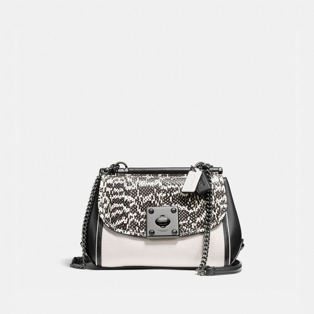 DRIFTER CROSSBODY IN SNAKESKIN - CHALK/BLACK/DARK GUNMETAL - COACH F59498