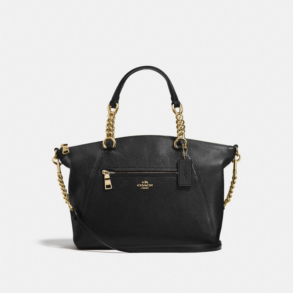 COACH F59501 - CHAIN PRAIRIE SATCHEL BLACK/LIGHT GOLD