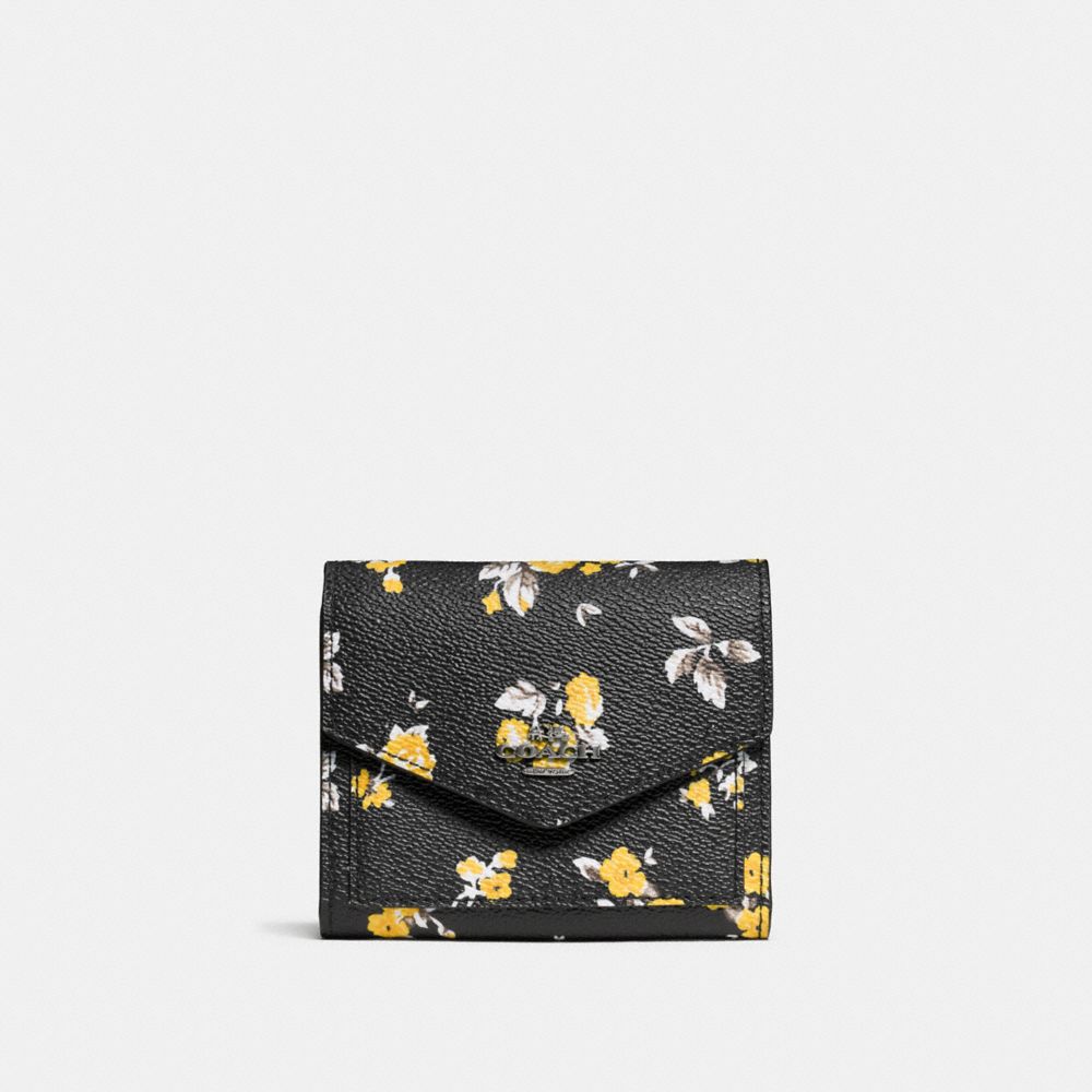 SMALL WALLET WITH PRAIRIE PRINT - f59513 - DARK GUNMETAL/PRAIRIE PRINT BLACK