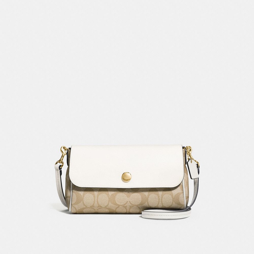 COACH REVERSIBLE CROSSBODY IN SIGNATURE CANVAS - LIGHT KHAKI/CHALK/light gold - F59534