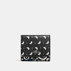 COACH F59725 - SMALL WALLET IN BUTTERFLY BANDANA PRINT COATED CANVAS SILVER/BLACK LAPIS