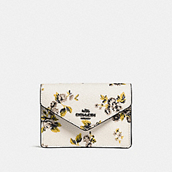 ENVELOPE CARD CASE WITH PRAIRIE PRINT - COACH f59746 - PRAIRIE PRINT CHALK/DARK GUNMETAL