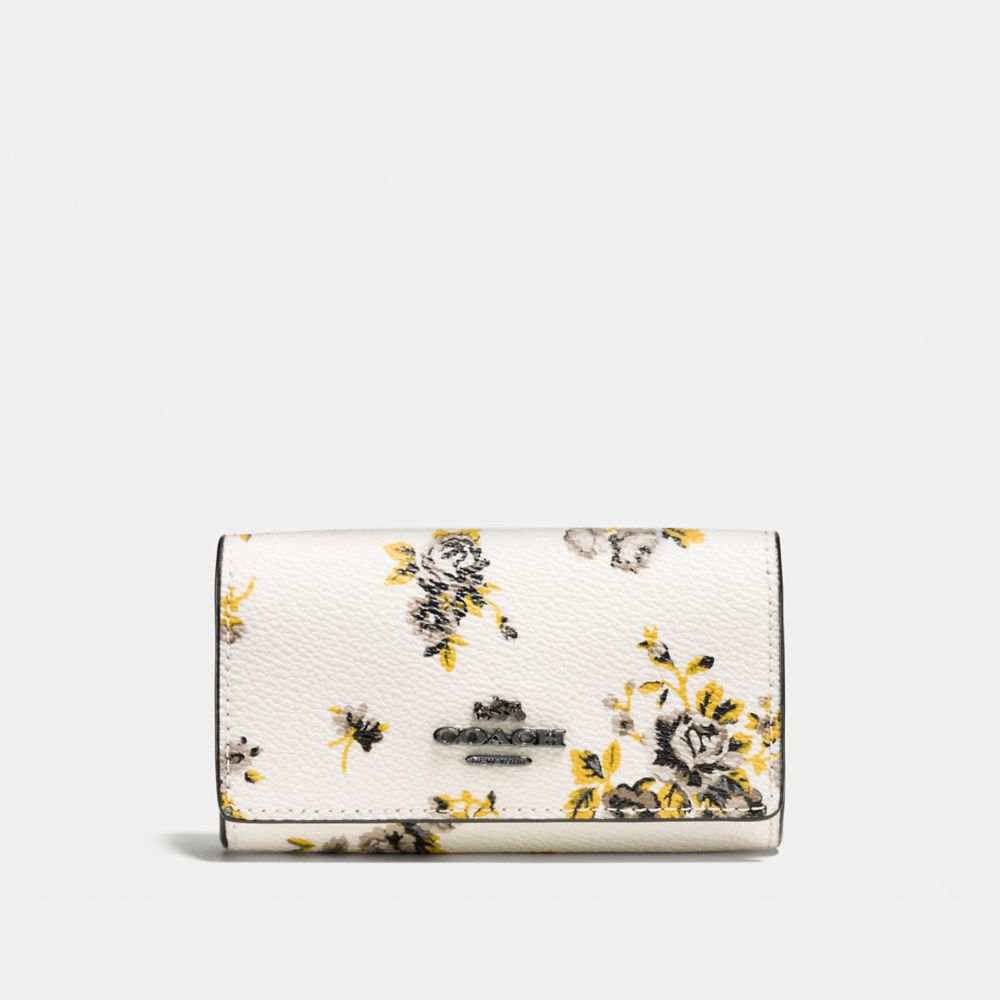 COACH F59748 - SIX RING KEY CASE WITH PRAIRIE PRINT DK/PRAIRIE PRINT CHALK