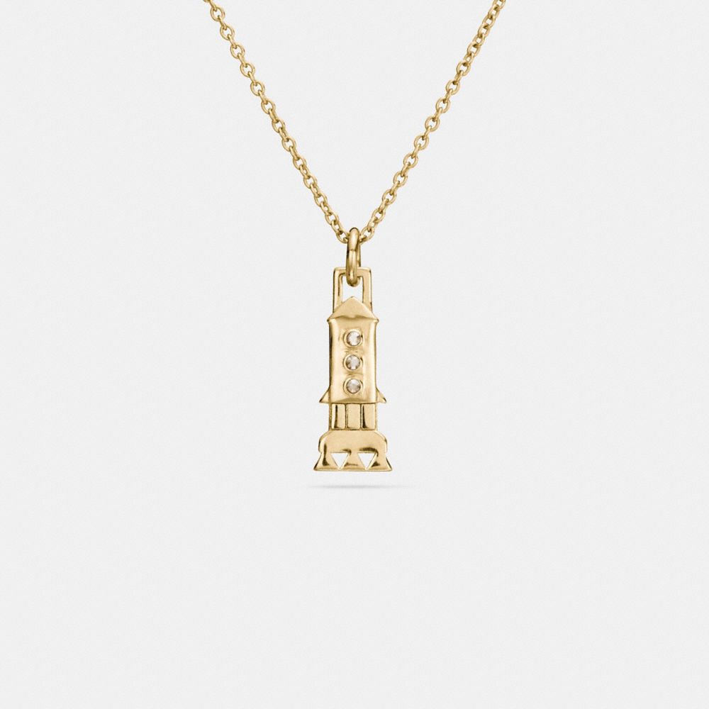 MINI 18K GOLD PLATED ROCKET NECKLACE - GOLD - COACH F59754