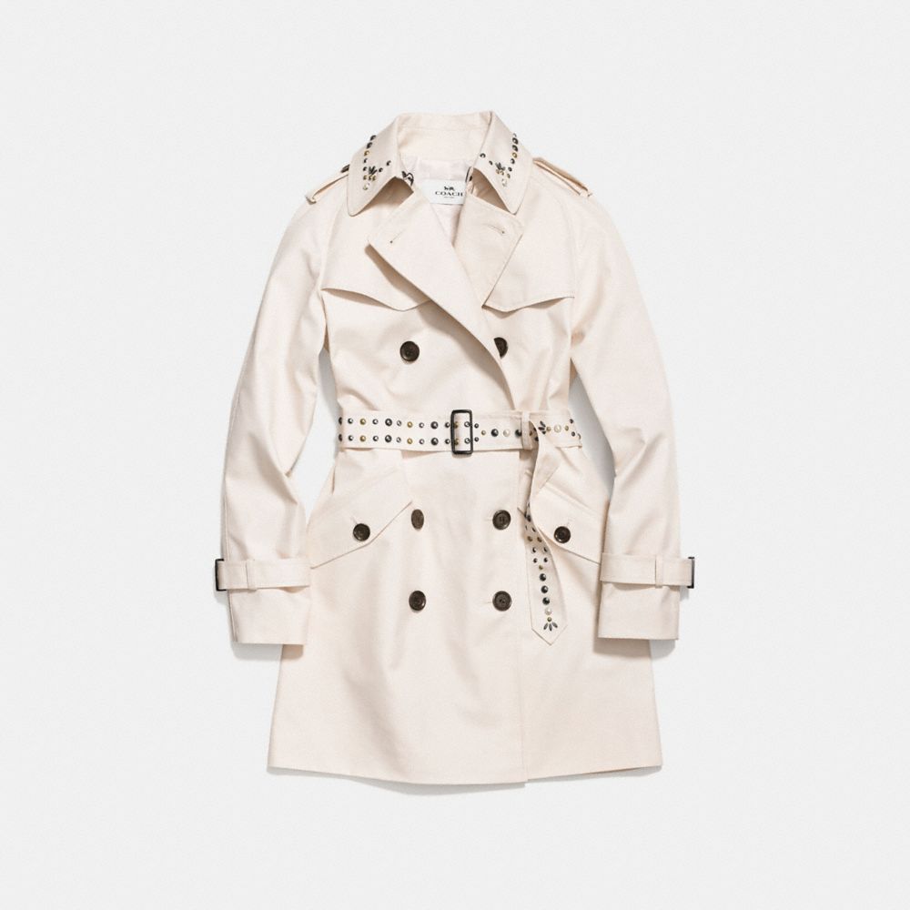 COACH F59779 - STUDDED TRENCH COAT CHALK