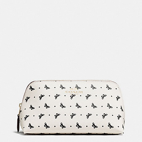 COACH COSMETIC CASE 17 IN BUTTERFLY DOT PRINT COATED CANVAS - IMITATION GOLD/CHALK/BLACK - f59783