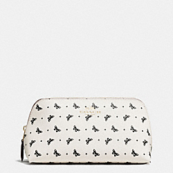 COACH COSMETIC CASE 17 IN BUTTERFLY DOT PRINT COATED CANVAS - IMITATION GOLD/CHALK/BLACK - F59783